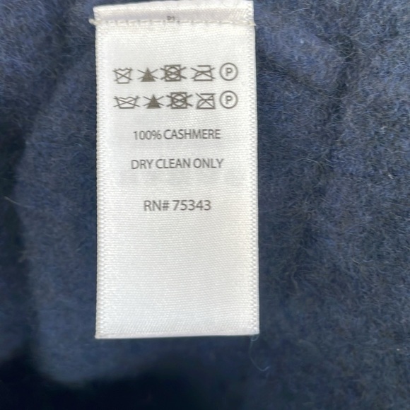 Rachel Zoe 2ply 100% Cashmere Drawstring Soft Turtleneck Sweater Dark Blue Small - Picture 7 of 12